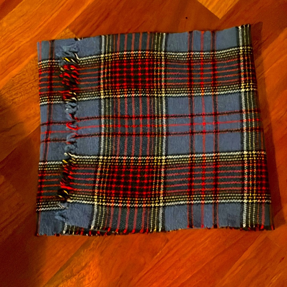 Vintage plaid wool scarf